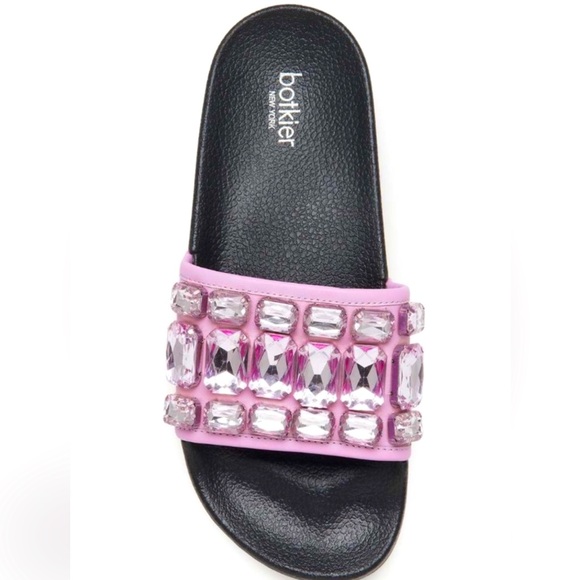 Botkier Shoes - Botkier Pink and Black Sandals with Decorative Band
